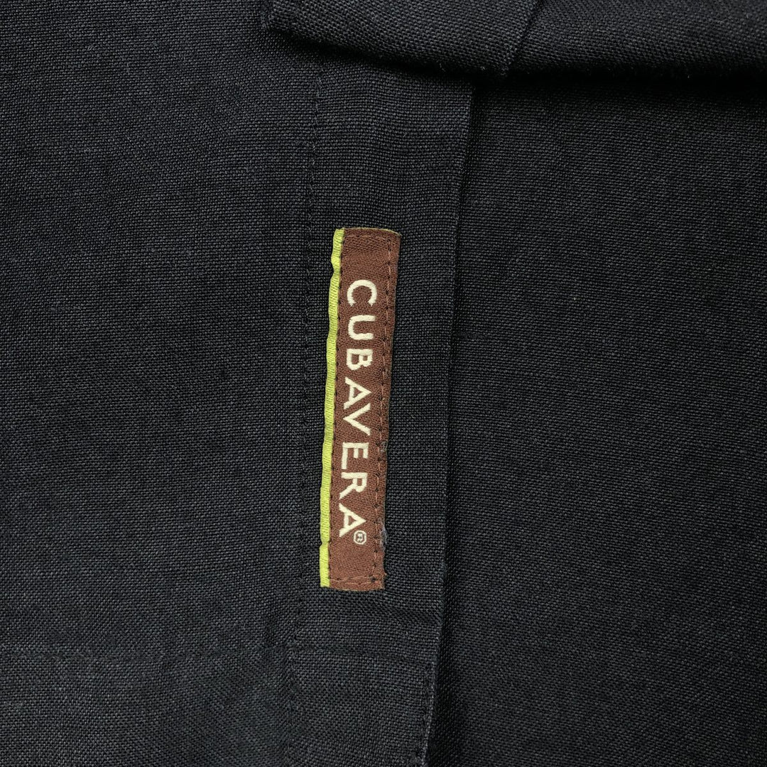 CUBAVERA Short-Sleeve Ramie x Rayon Box Shirt, Men's Size L (approx.) Lamy black type Vintage Second Hand