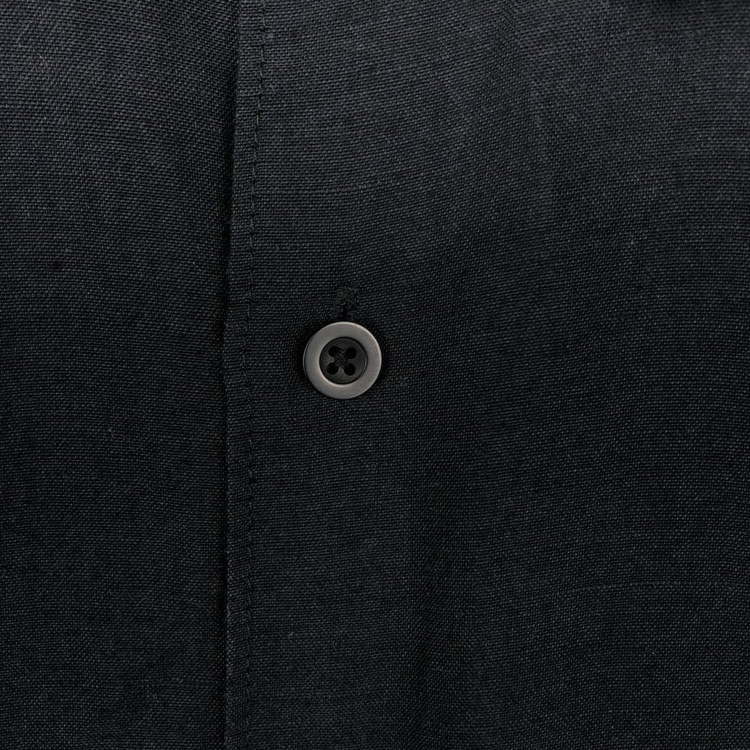 CUBAVERA Short-Sleeve Ramie x Rayon Box Shirt, Men's Size L (approx.) Lamy black type Vintage Second Hand
