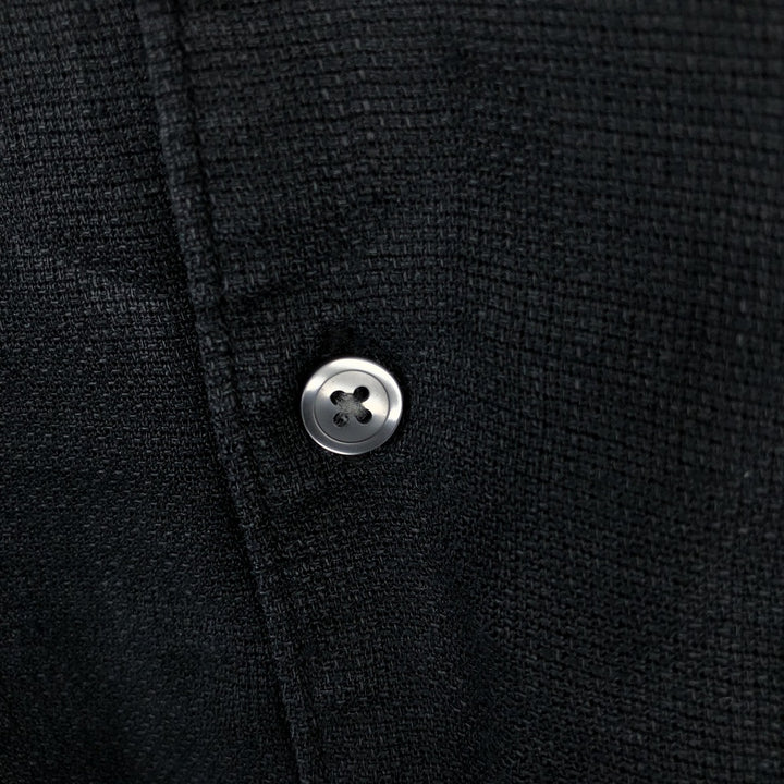 BREAKWATER Short Sleeve Open Collar Linen Shirt, Box Shirt, Men's Size L linen black type Vintage Second Hand