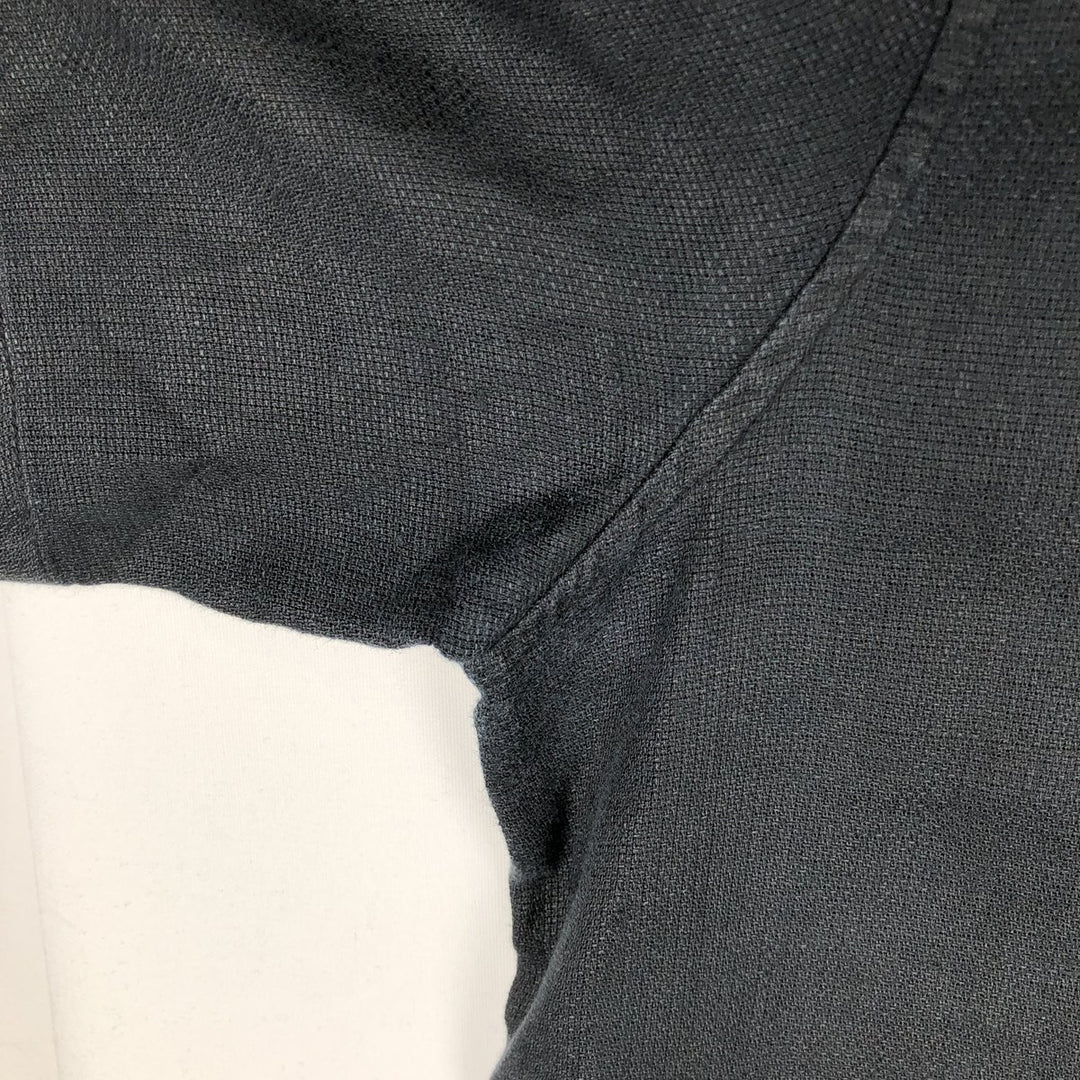 BREAKWATER Short Sleeve Open Collar Linen Shirt, Box Shirt, Men's Size L linen black type Vintage Second Hand