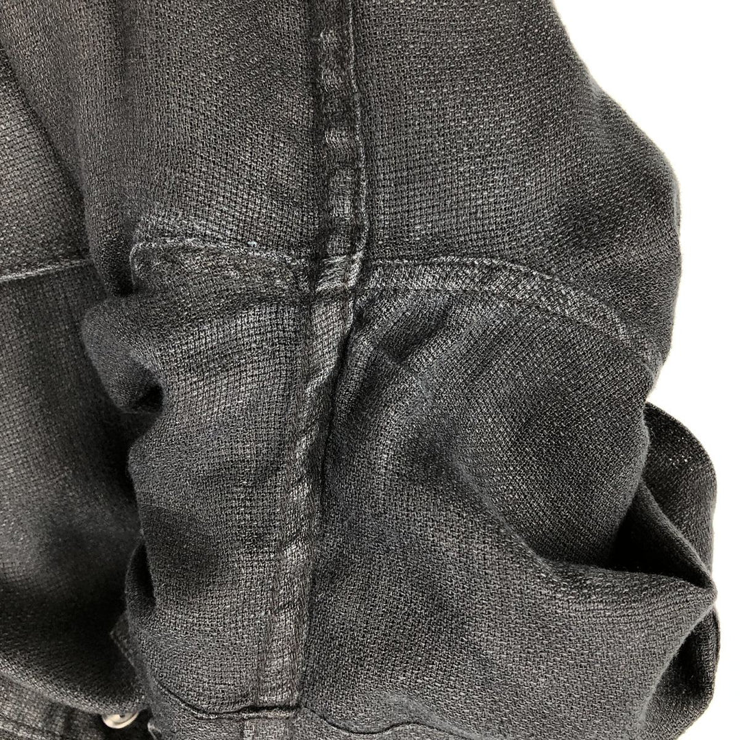BREAKWATER Short Sleeve Open Collar Linen Shirt, Box Shirt, Men's Size L linen black type Vintage Second Hand