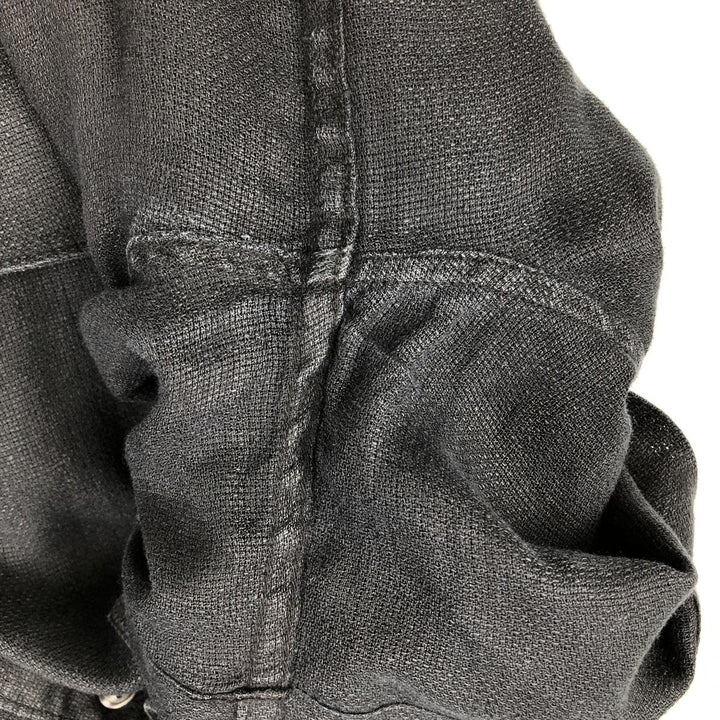 BREAKWATER Short Sleeve Open Collar Linen Shirt, Box Shirt, Men's Size L linen black type Vintage Second Hand