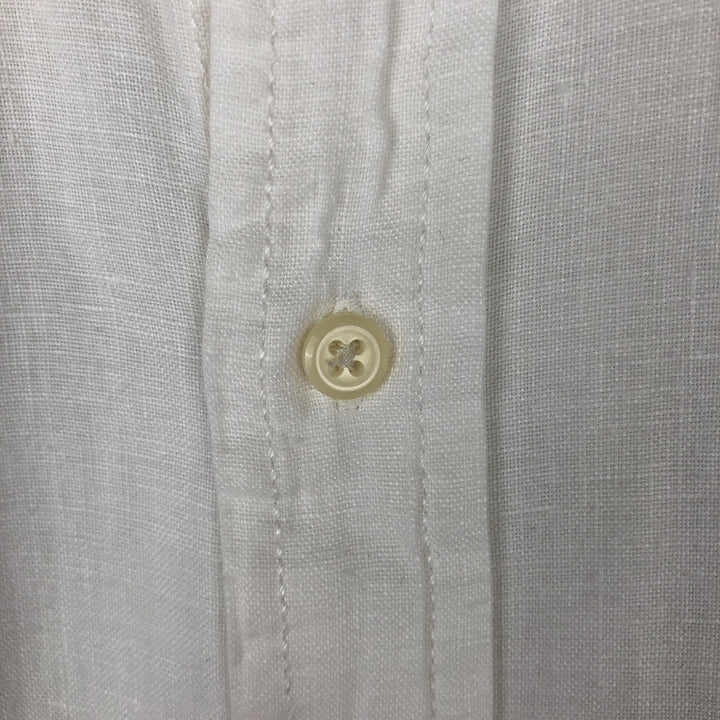 J.Crew Short-Sleeve Linen Shirt, Men's Size M (approx.) linen white type Vintage Second Hand