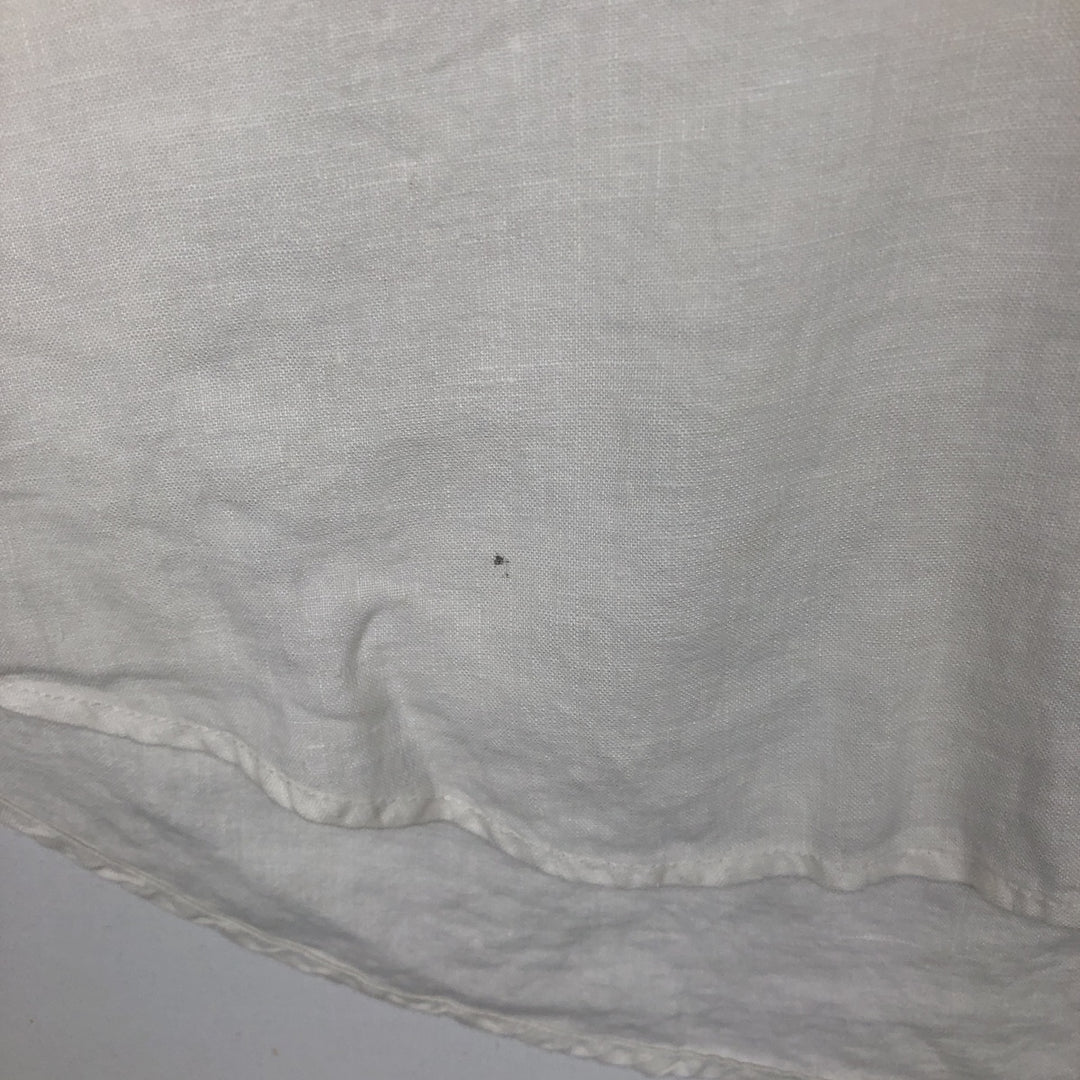 J.Crew Short-Sleeve Linen Shirt, Men's Size M (approx.) linen white type Vintage Second Hand