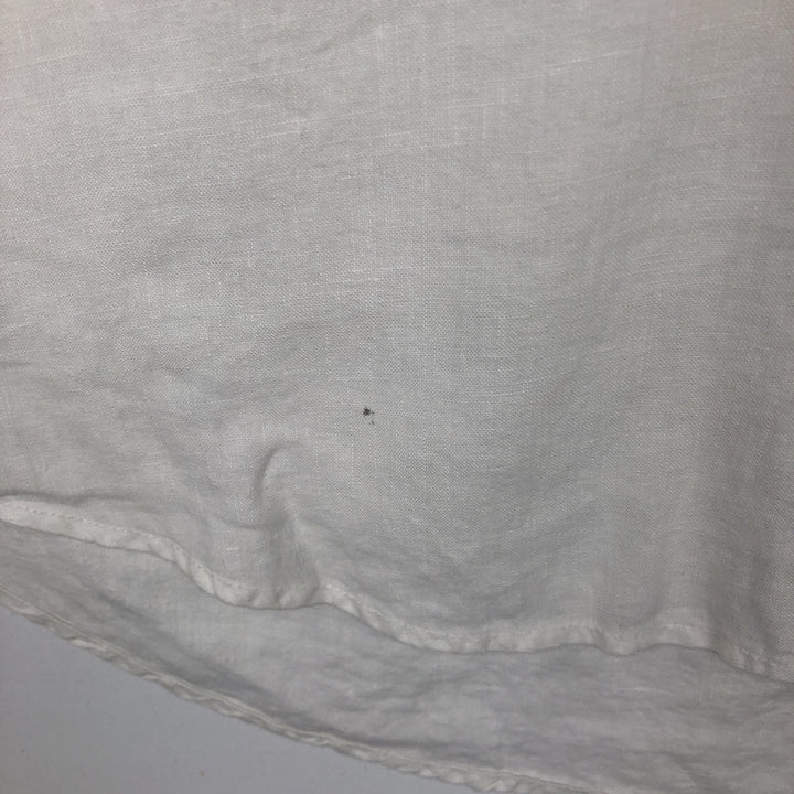 J.Crew Short-Sleeve Linen Shirt, Men's Size M (approx.) linen white type Vintage Second Hand