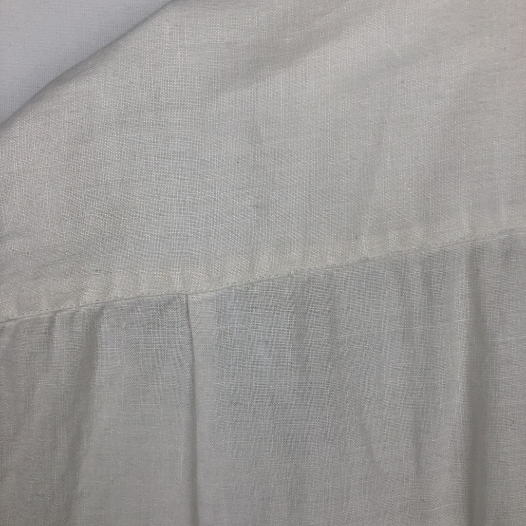 J.Crew Short-Sleeve Linen Shirt, Men's Size M (approx.) linen white type Vintage Second Hand