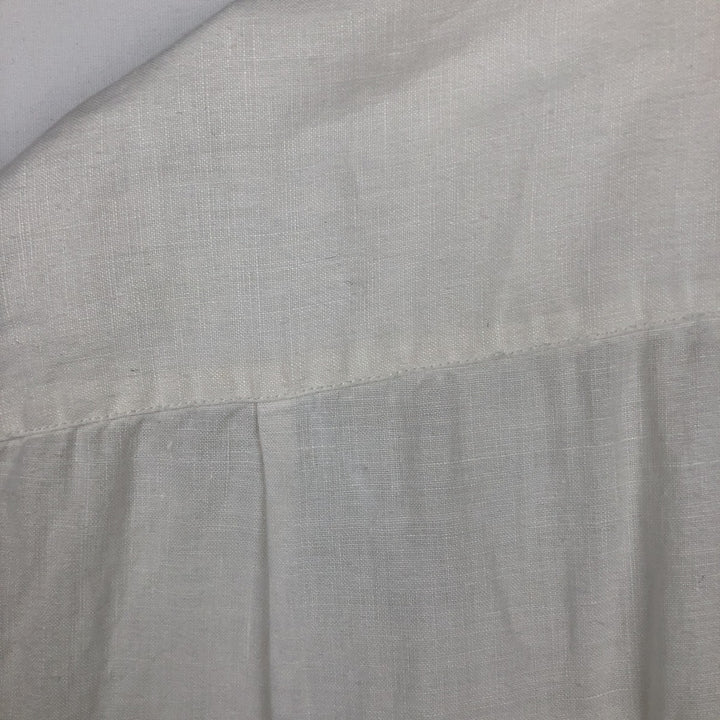 J.Crew Short-Sleeve Linen Shirt, Men's Size M (approx.) linen white type Vintage Second Hand