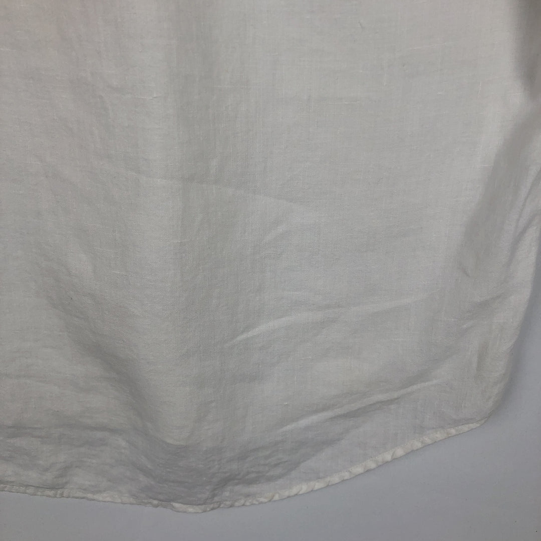 J.Crew Short-Sleeve Linen Shirt, Men's Size M (approx.) linen white type Vintage Second Hand
