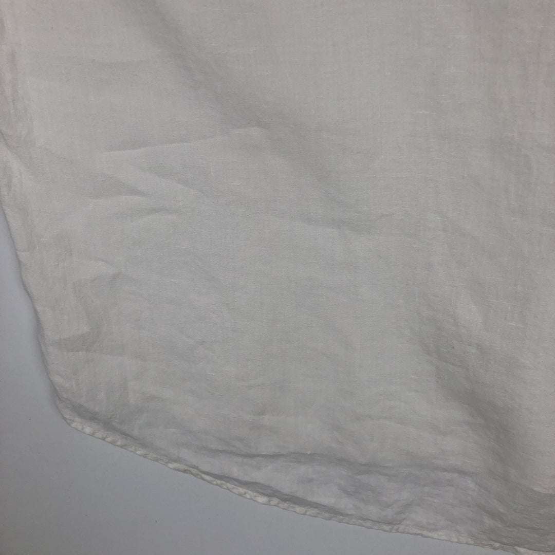 J.Crew Short-Sleeve Linen Shirt, Men's Size M (approx.) linen white type Vintage Second Hand