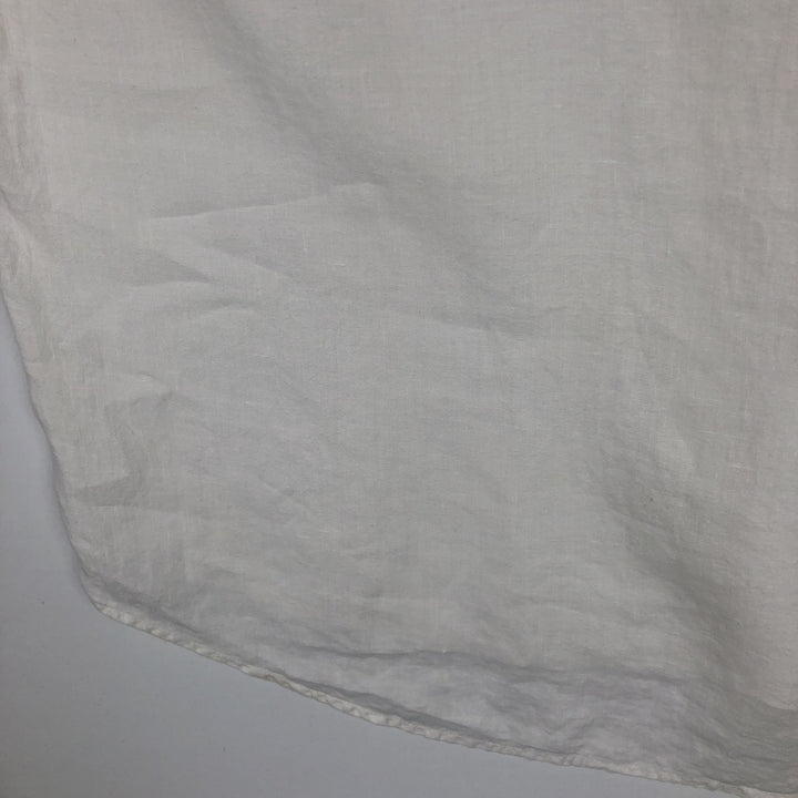 J.Crew Short-Sleeve Linen Shirt, Men's Size M (approx.) linen white type Vintage Second Hand