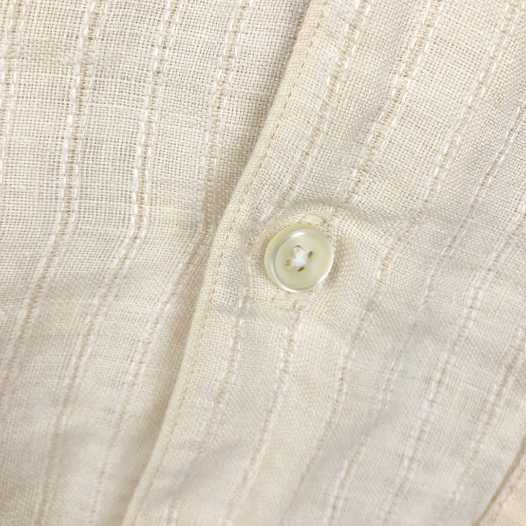 90'S GAP (Old GAP) Short-Sleeve Open-Collar Linen Shirt, Boxy Shirt, Men's Size XL (Equivalent), Vintage linen Beige type Vintage Second Hand