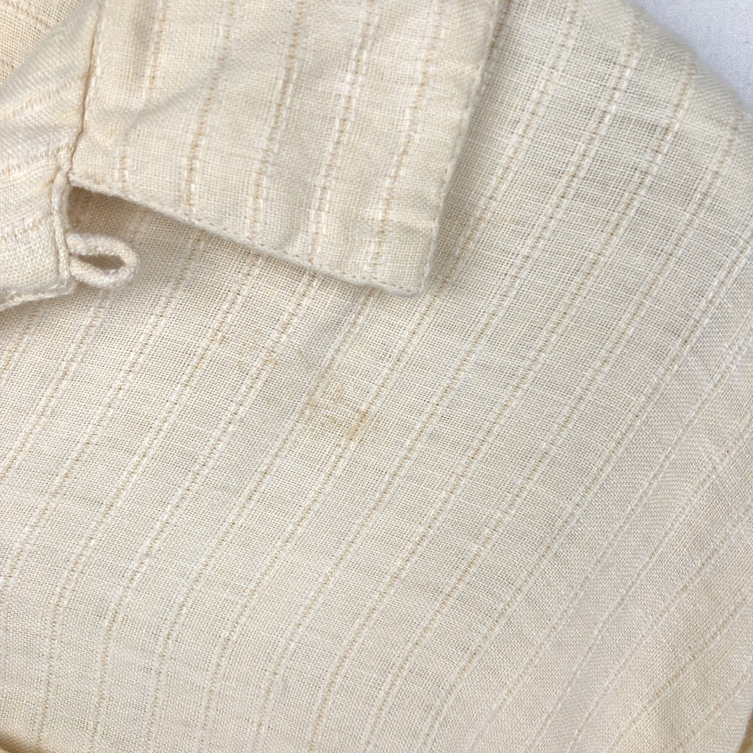 90'S GAP (Old GAP) Short-Sleeve Open-Collar Linen Shirt, Boxy Shirt, Men's Size XL (Equivalent), Vintage linen Beige type Vintage Second Hand