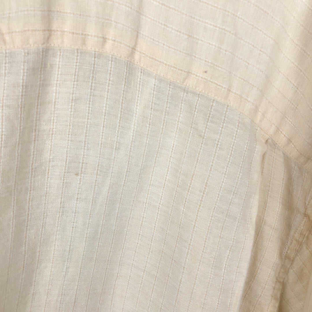 90'S GAP (Old GAP) Short-Sleeve Open-Collar Linen Shirt, Boxy Shirt, Men's Size XL (Equivalent), Vintage linen Beige type Vintage Second Hand