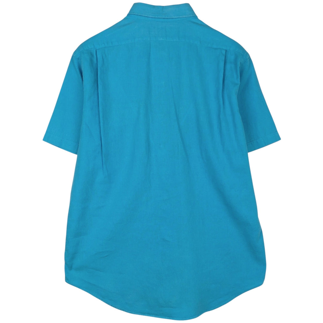 Ralph Lauren POLO by Ralph Lauren short sleeve linen shirt, men's size L linen Blue type light blue Vintage Second Hand
