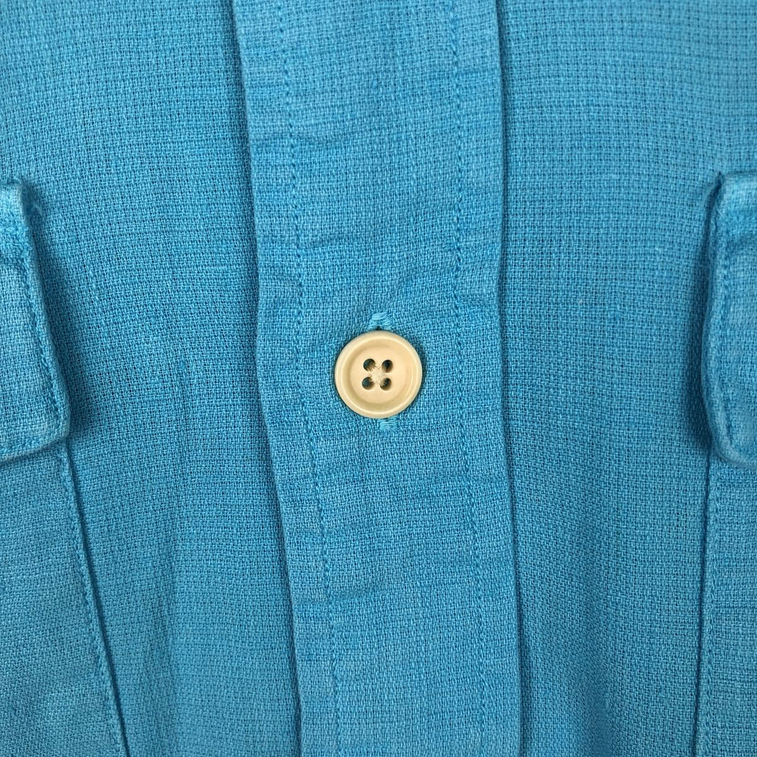 Ralph Lauren POLO by Ralph Lauren short sleeve linen shirt, men's size L linen Blue type light blue Vintage Second Hand