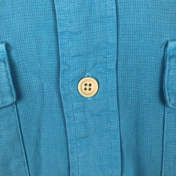 Ralph Lauren POLO by Ralph Lauren short sleeve linen shirt, men's size L linen Blue type light blue Vintage Second Hand