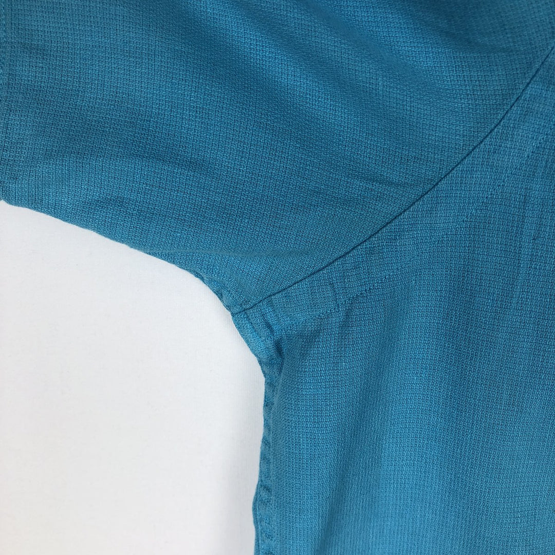 Ralph Lauren POLO by Ralph Lauren short sleeve linen shirt, men's size L linen Blue type light blue Vintage Second Hand