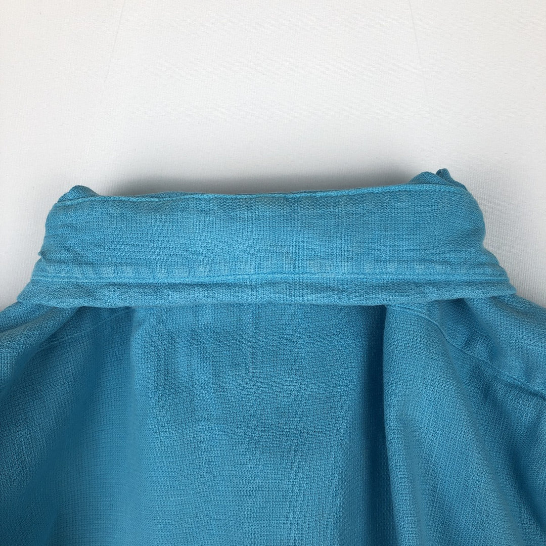 Ralph Lauren POLO by Ralph Lauren short sleeve linen shirt, men's size L linen Blue type light blue Vintage Second Hand