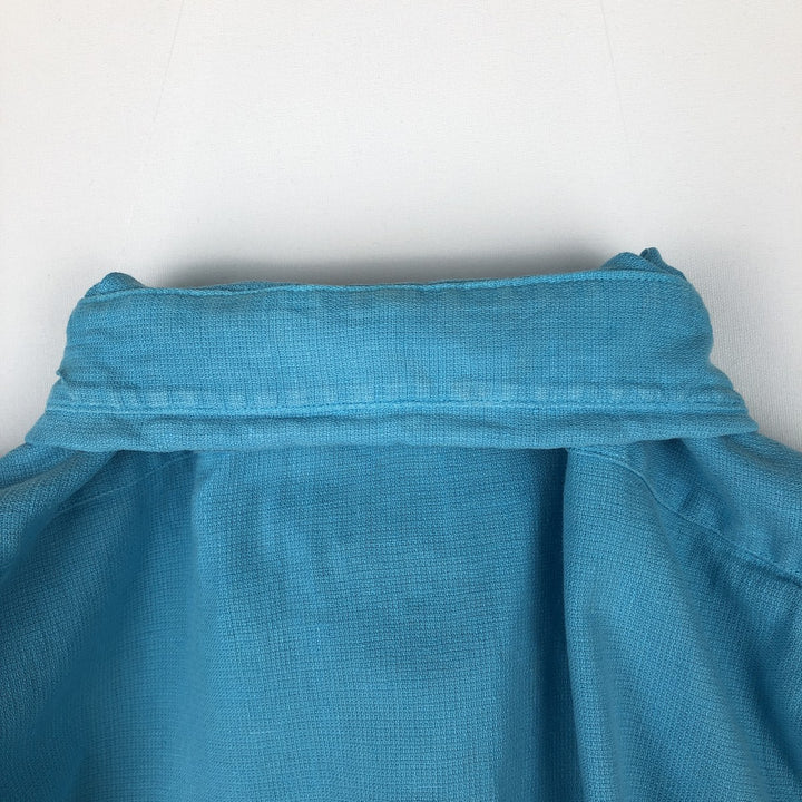 Ralph Lauren POLO by Ralph Lauren short sleeve linen shirt, men's size L linen Blue type light blue Vintage Second Hand