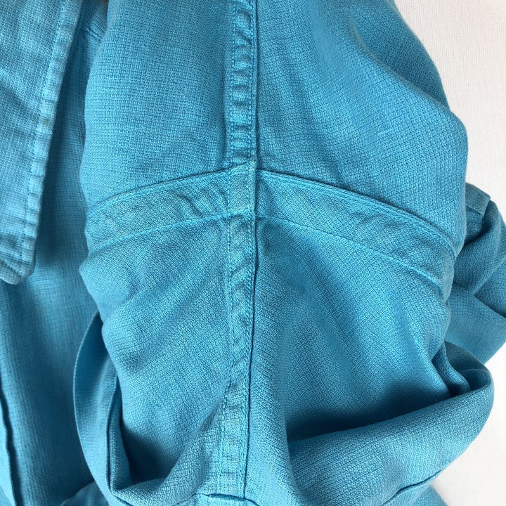 Ralph Lauren POLO by Ralph Lauren short sleeve linen shirt, men's size L linen Blue type light blue Vintage Second Hand