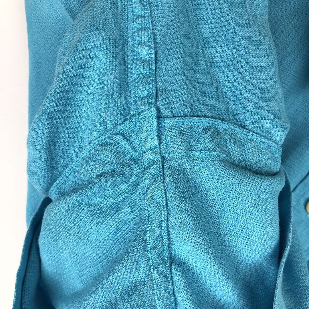 Ralph Lauren POLO by Ralph Lauren short sleeve linen shirt, men's size L linen Blue type light blue Vintage Second Hand