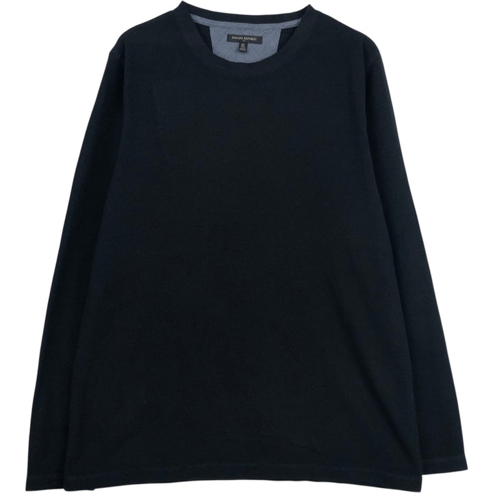 Banana Republic Thermal Long-Sleeve T-Shirt, Waffle Knit, Men's Size XL (equivalent) cotton black type Vintage Second Hand