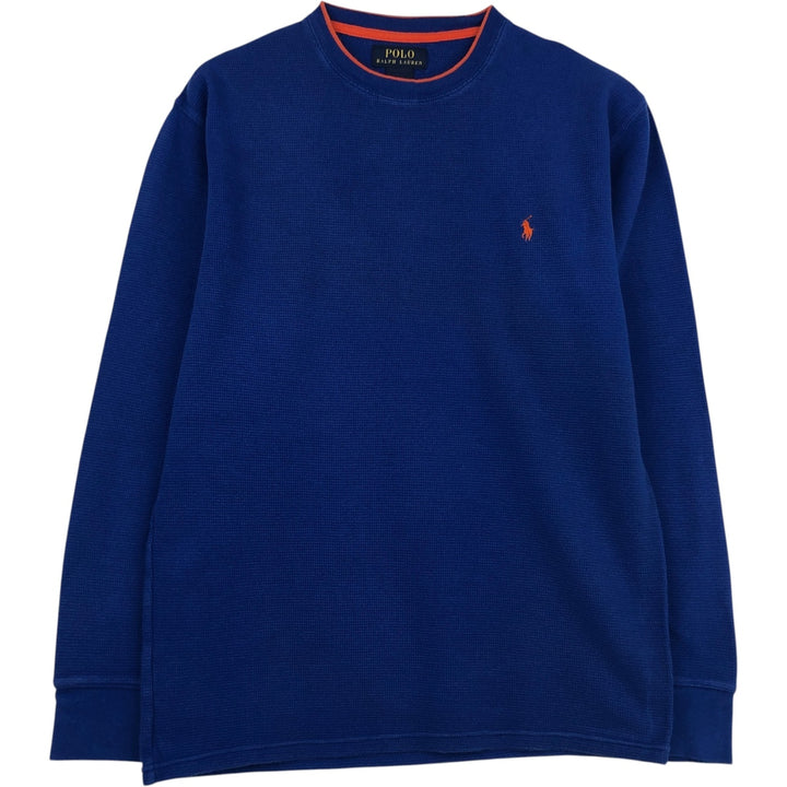 Ralph Lauren POLO RALPH LAUREN Thermal Ron T Waffle Men's L size cotton blue type Vintage Second Hand