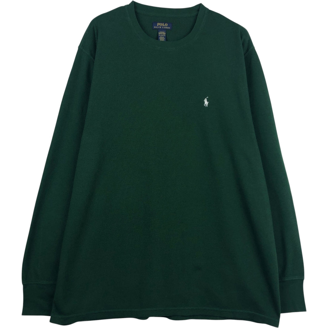 Ralph Lauren POLO RALPH LAUREN SLEEPWEAR Thermal Long T-Shirt, Men's XXL cotton Green type dark green Vintage Second Hand