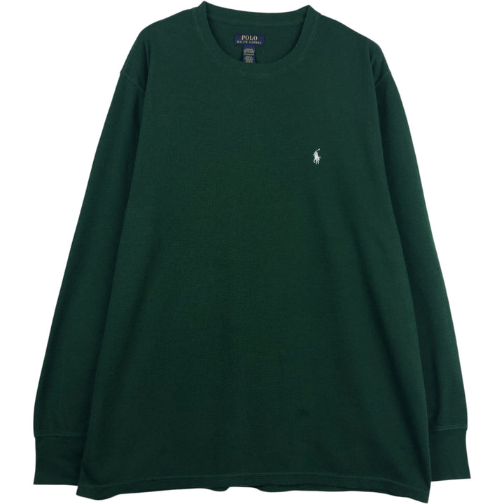 Ralph Lauren POLO RALPH LAUREN SLEEPWEAR Thermal Long T-Shirt, Men's XXL cotton Green type dark green Vintage Second Hand