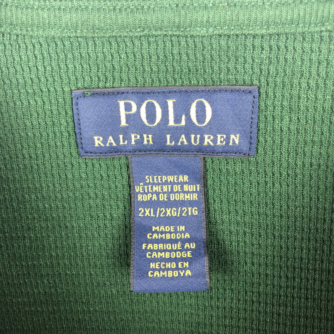 Ralph Lauren POLO RALPH LAUREN SLEEPWEAR Thermal Long T-Shirt, Men's XXL cotton Green type dark green Vintage Second Hand