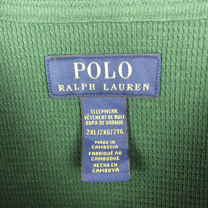 Ralph Lauren POLO RALPH LAUREN SLEEPWEAR Thermal Long T-Shirt, Men's XXL cotton Green type dark green Vintage Second Hand
