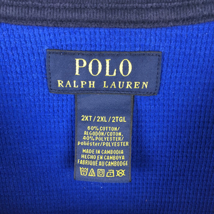 Ralph Lauren POLO RALPH LAUREN long-sleeved T-shirt, men's size XXL cotton blue type Vintage Second Hand