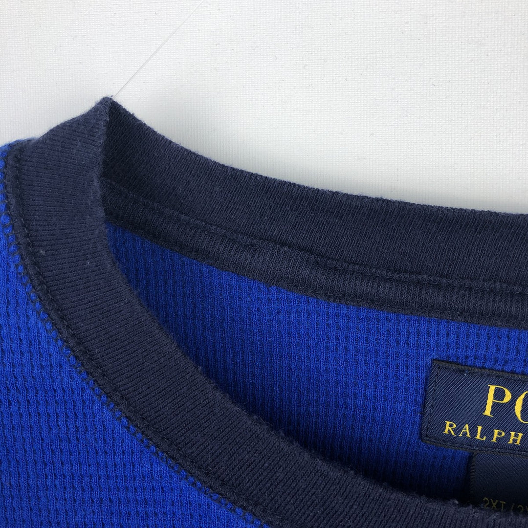 Ralph Lauren POLO RALPH LAUREN long-sleeved T-shirt, men's size XXL cotton blue type Vintage Second Hand