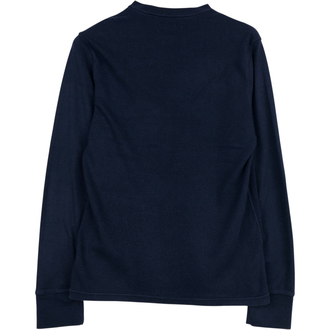 Ralph Lauren POLO RALPH LAUREN Thermal Long-Sleeve T-Shirt, Honeycomb Pattern, Men's Size M (equivalent) cotton navy blue type Vintage Second Hand