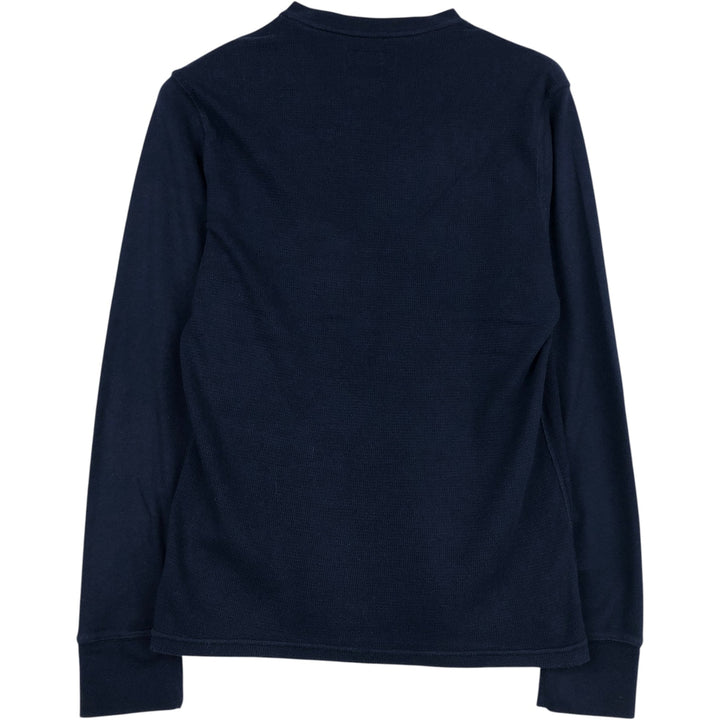 Ralph Lauren POLO RALPH LAUREN Thermal Long-Sleeve T-Shirt, Honeycomb Pattern, Men's Size M (equivalent) cotton navy blue type Vintage Second Hand