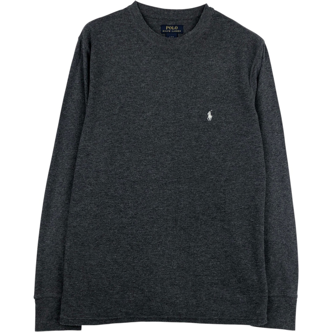 Ralph Lauren POLO RALPH LAUREN Thermal Ron T Waffle Men's L size cotton gray type Vintage Second Hand