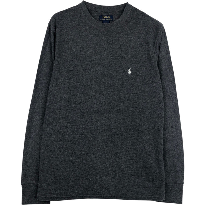 Ralph Lauren POLO RALPH LAUREN Thermal Ron T Waffle Men's L size cotton gray type Vintage Second Hand