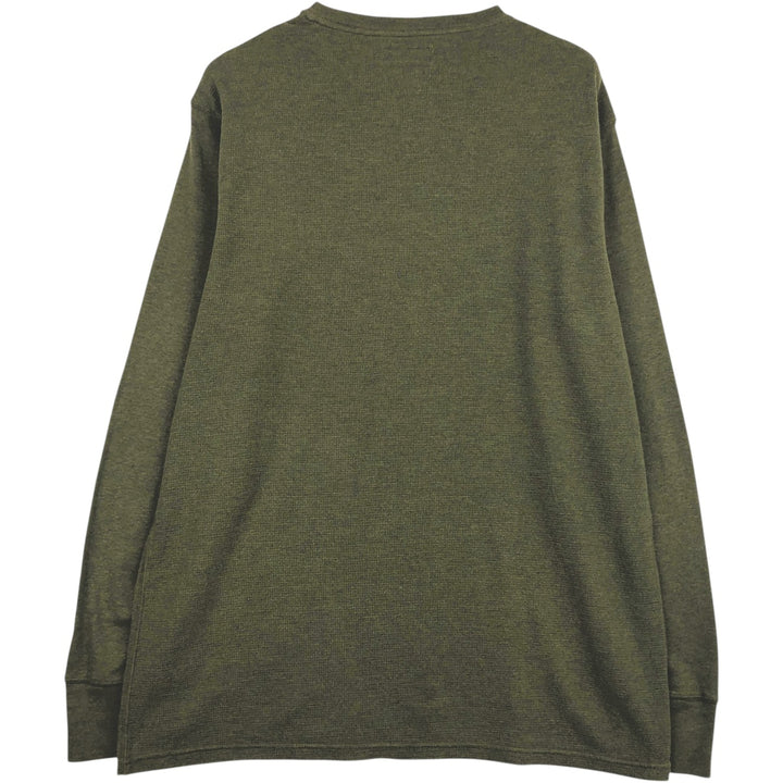 Ralph Lauren POLO RALPH LAUREN Thermal Long T-Shirt Men's XL cotton Khaki type Vintage Second Hand