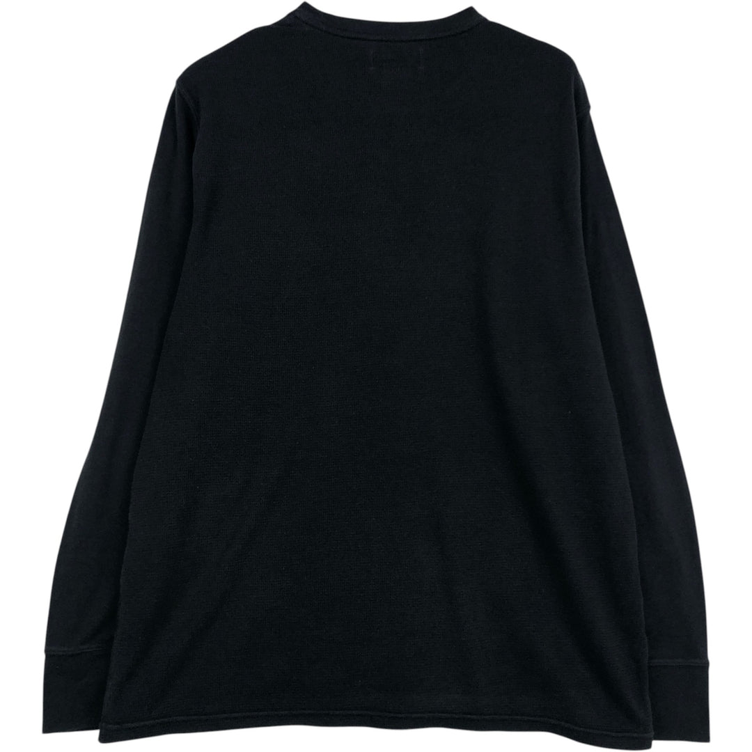 Ralph Lauren POLO RALPH LAUREN Thermal Long T-shirt Waffle Men's XL cotton black type Vintage Second Hand