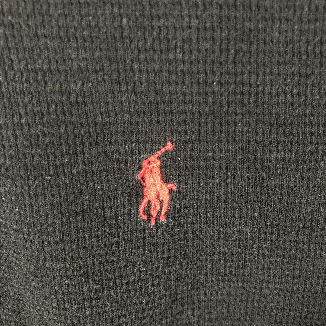 Ralph Lauren POLO RALPH LAUREN Thermal Long T-shirt Waffle Men's XL cotton black type Vintage Second Hand