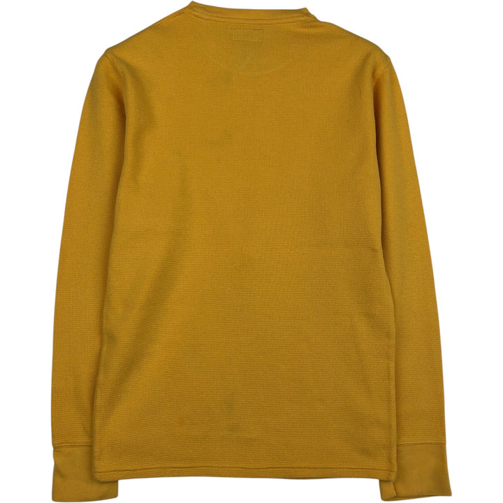 Ralph Lauren POLO RALPH LAUREN Thermal T-Shirt, Waffle, Men's Size Small cotton yellow type Vintage Second Hand
