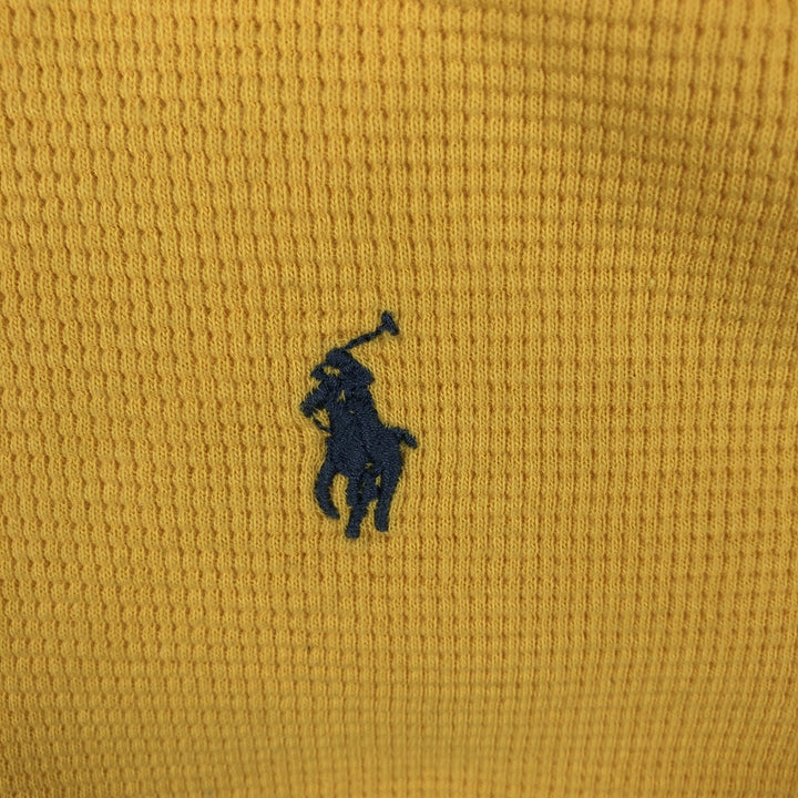 Ralph Lauren POLO RALPH LAUREN Thermal T-Shirt, Waffle, Men's Size Small cotton yellow type Vintage Second Hand