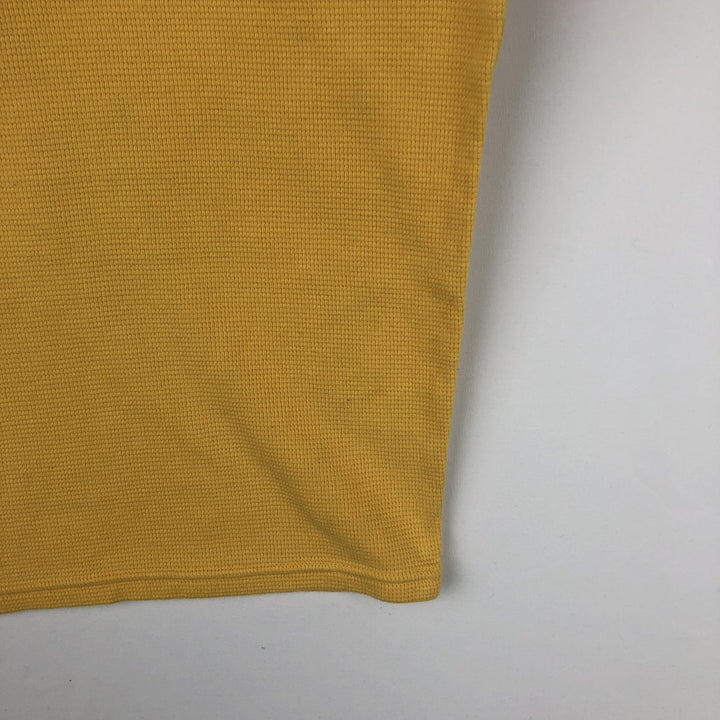 Ralph Lauren POLO RALPH LAUREN Thermal T-Shirt, Waffle, Men's Size Small cotton yellow type Vintage Second Hand