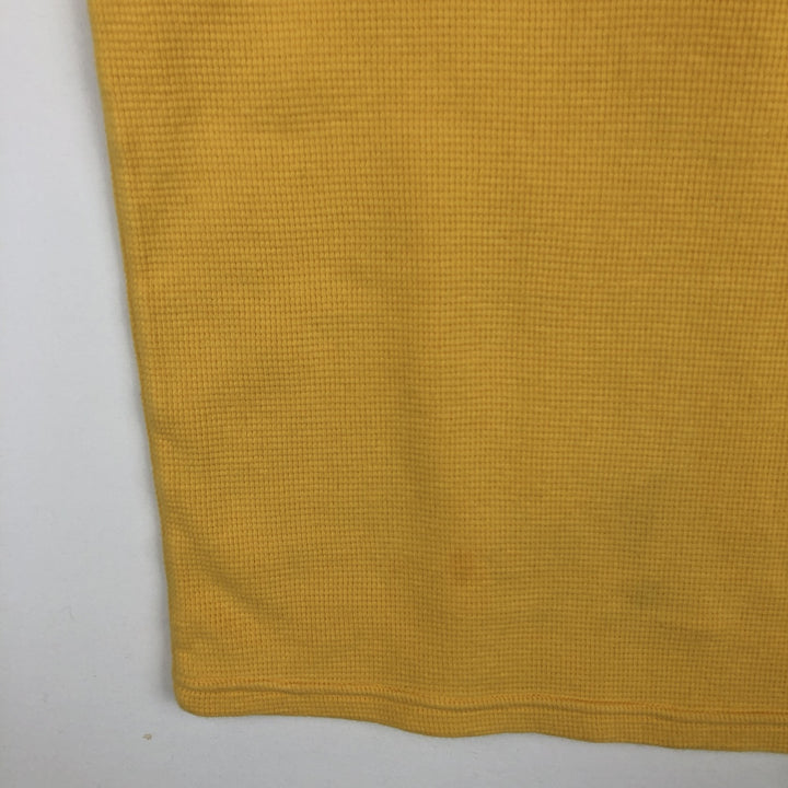 Ralph Lauren POLO RALPH LAUREN Thermal T-Shirt, Waffle, Men's Size Small cotton yellow type Vintage Second Hand