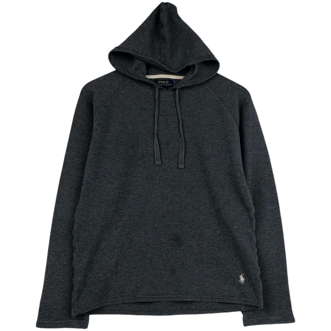 Ralph Lauren POLO RALPH LAUREN Hooded Thermal T-Shirt, Waffle, Men's Size Small cotton gray type Vintage Second Hand