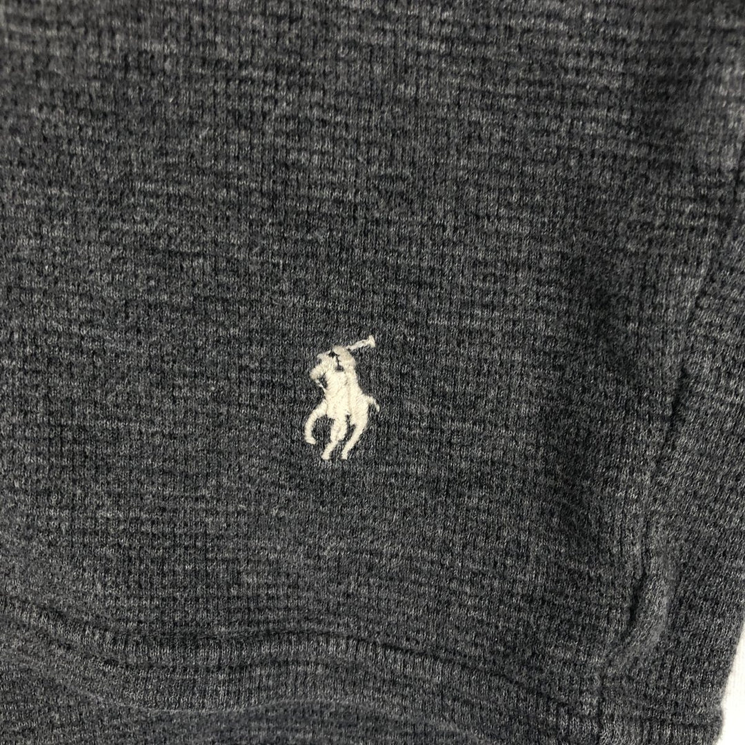 Ralph Lauren POLO RALPH LAUREN Hooded Thermal T-Shirt, Waffle, Men's Size Small cotton gray type Vintage Second Hand