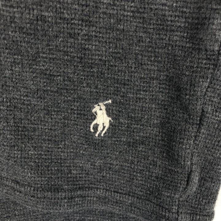 Ralph Lauren POLO RALPH LAUREN Hooded Thermal T-Shirt, Waffle, Men's Size Small cotton gray type Vintage Second Hand