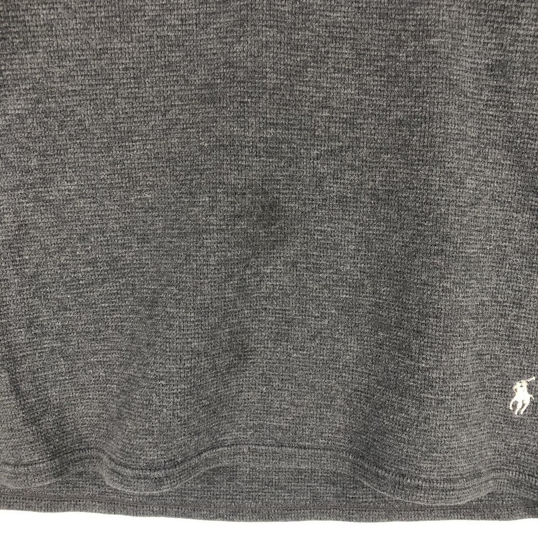 Ralph Lauren POLO RALPH LAUREN Hooded Thermal T-Shirt, Waffle, Men's Size Small cotton gray type Vintage Second Hand