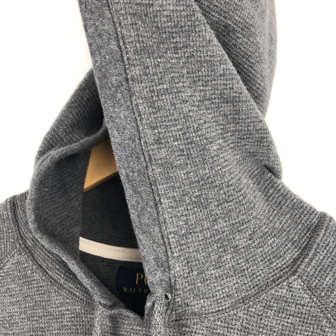 Ralph Lauren POLO RALPH LAUREN Hooded Thermal T-Shirt, Waffle, Men's Size Small cotton gray type Vintage Second Hand