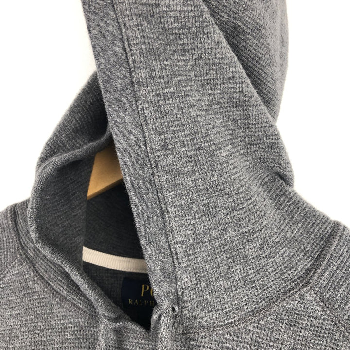 Ralph Lauren POLO RALPH LAUREN Hooded Thermal T-Shirt, Waffle, Men's Size Small cotton gray type Vintage Second Hand
